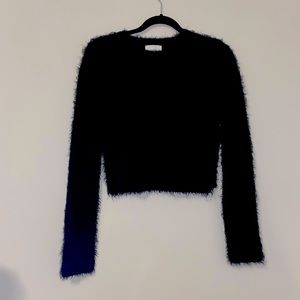 CCLA Black Soft Fur Sweater